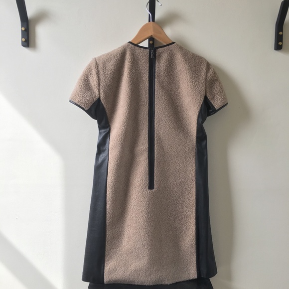 BCBG Mini Dress Shearling + Leather - Picture 5 of 8